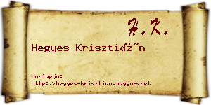 Hegyes Krisztián névjegykártya